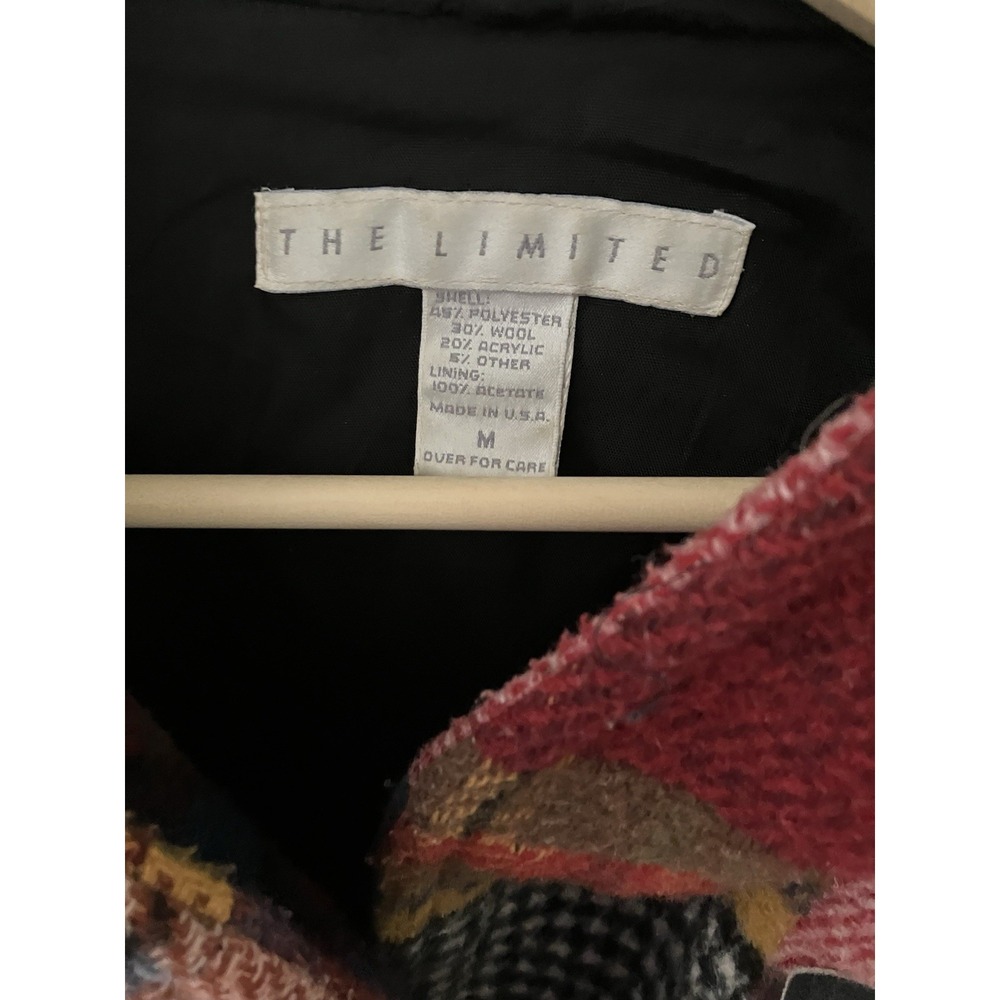 The Limited Plaid Patchwork Wool Blend Coat Size Medium Traditional Classic - Picture 2 of 8